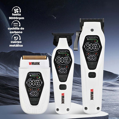 Kit de maquinillas white profesionales: Clipper + Trimmer + Shaver - Maonz BarberShop
