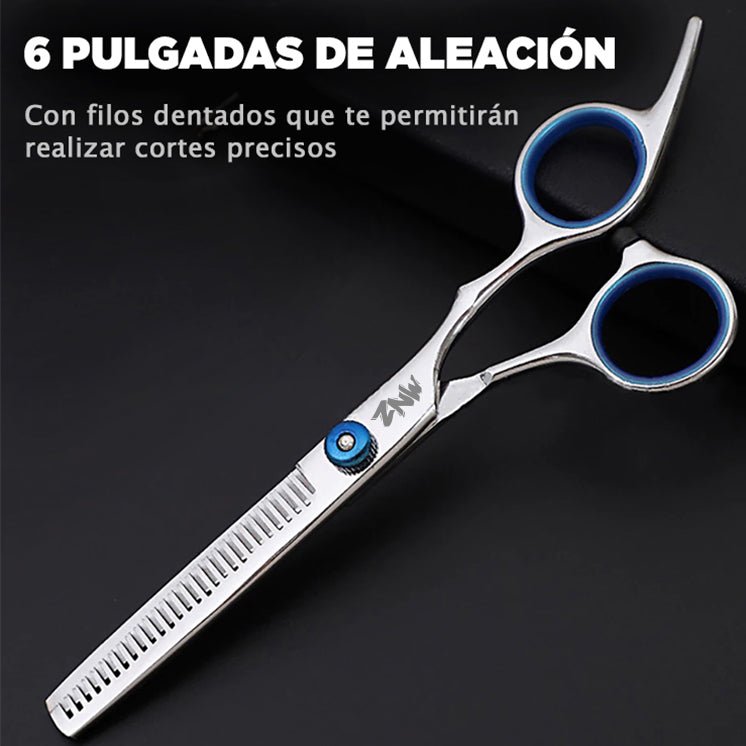 Tijeras MNZ ergonómicas de entresacar 6' - Maonz BarberShop